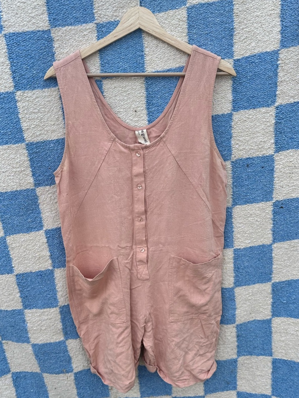 Eve Gravel Dusty Rose Linen Romper